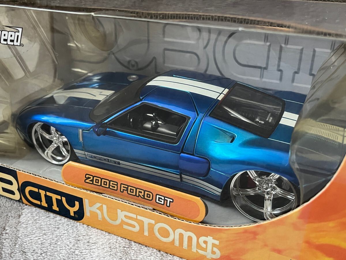 * JadaToysjada игрушки производства 2005 год 2005 FOR Ford GT голубой 1/24 The Fast and The Furious синий миникар DIE CAST METAL DUB CITY KUSTOMS
