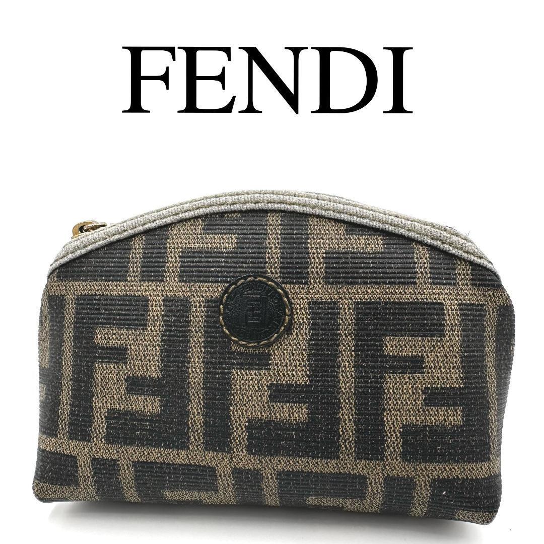 FENDI Fendi сумка бардачок Zucca Logo металлические принадлежности PVC