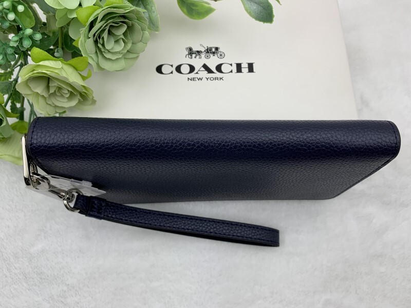 COACH кошелек Coach длинный кошелек .bru кожа Logo длинный Zip around раунд застежка-молния мода новый товар не использовался CU381 C359