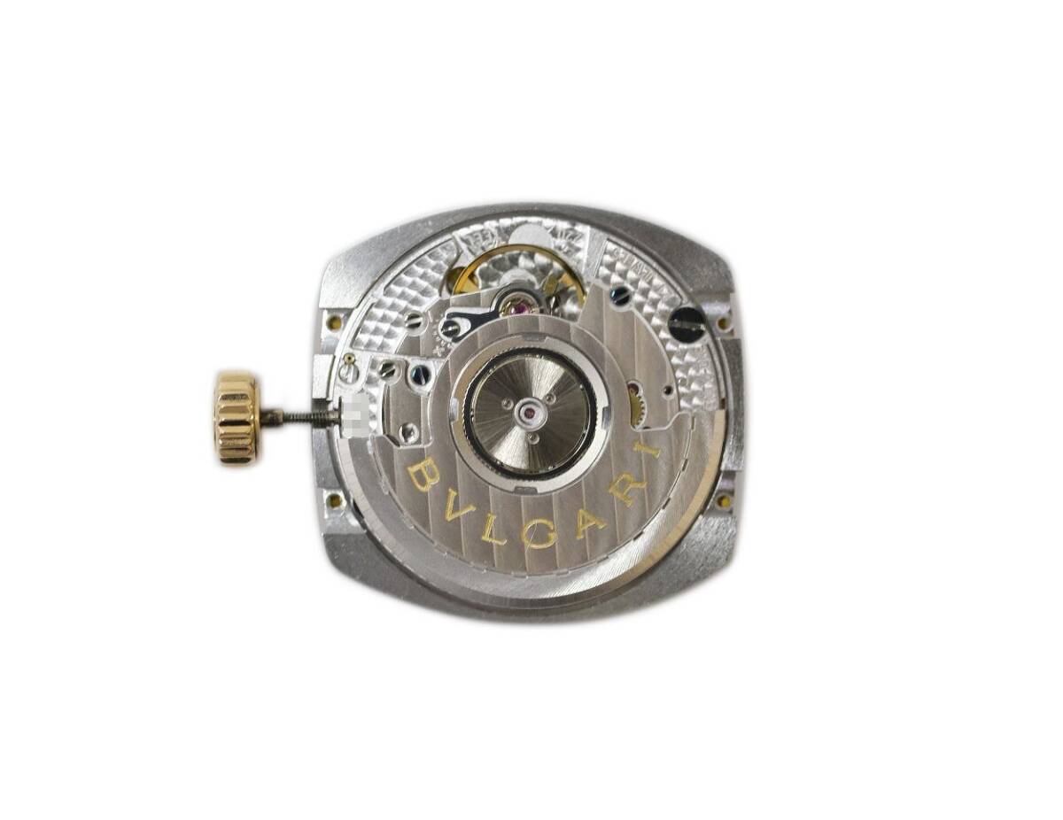 ブルガリ メンズ アショーマ ムーブメント AT 自動巻き 黒文字盤 Cal.220TEEE 可動品 ガラス・パーツ付_画像3