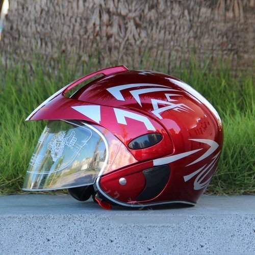 ☆新品バイク 自転車 子供用 半帽、半キャップ ヘルメット ジェットヘルメット フリーサイズ 2色選択可赤色