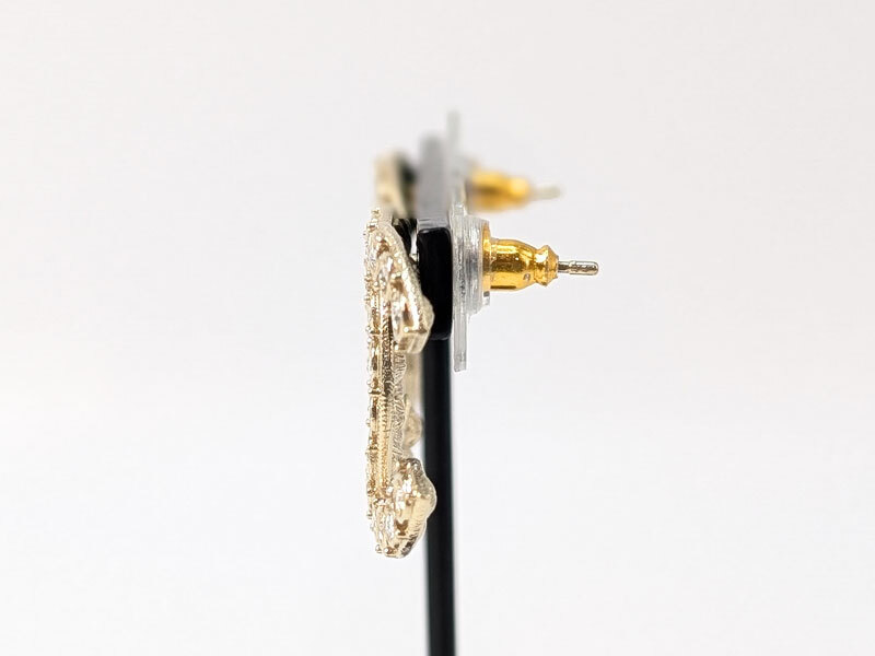 CHANEL シャネル　ココマーク ラインストーン ピアス B19 S　アクセサリー 25mm　中古美品　送料無料??！