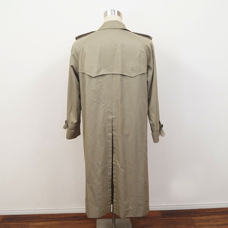 yg97-DAKS ダックス トレンチコート カーキ系 94 A 6 綿100％ ダックスチェック ハウスチェック 秋冬アウター 英國制