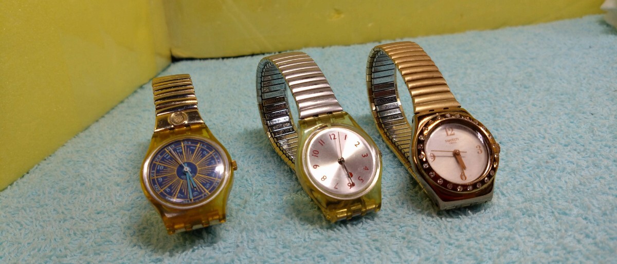 3点まとめ　稼働中　腕時計　swatch　スウォッチ　レディース　USED品　【訳ありジャンク】
