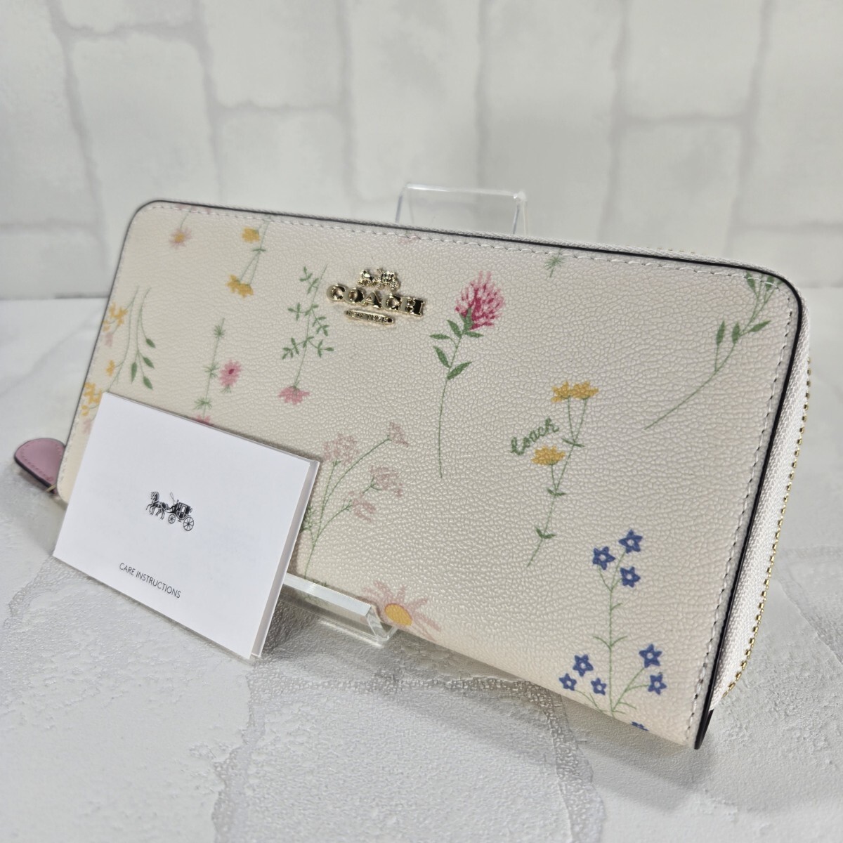 ④COACH コーチ ラウンドファスナー 花柄 リバティ 柄 ウォレット フローラル プリント 長財布 レザー