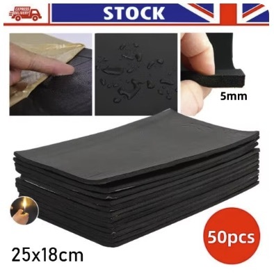 デッドニング 車 遮音 防音 マット 車 20x10cm 2mm厚 50個セット_画像6