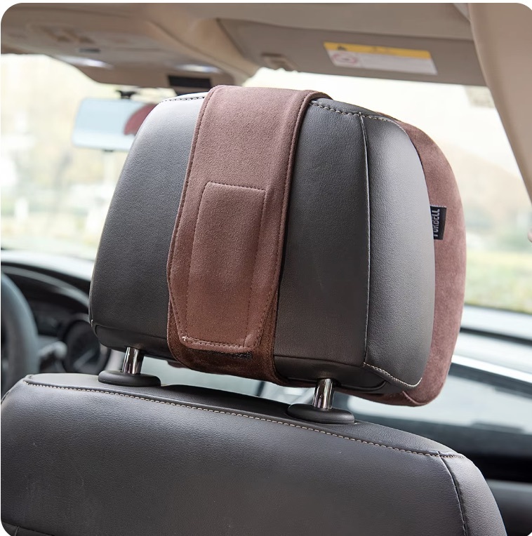 Forbell 車用ヘッドレスト ネックピロー スエード生地 メモリーフォーム クッション_画像2