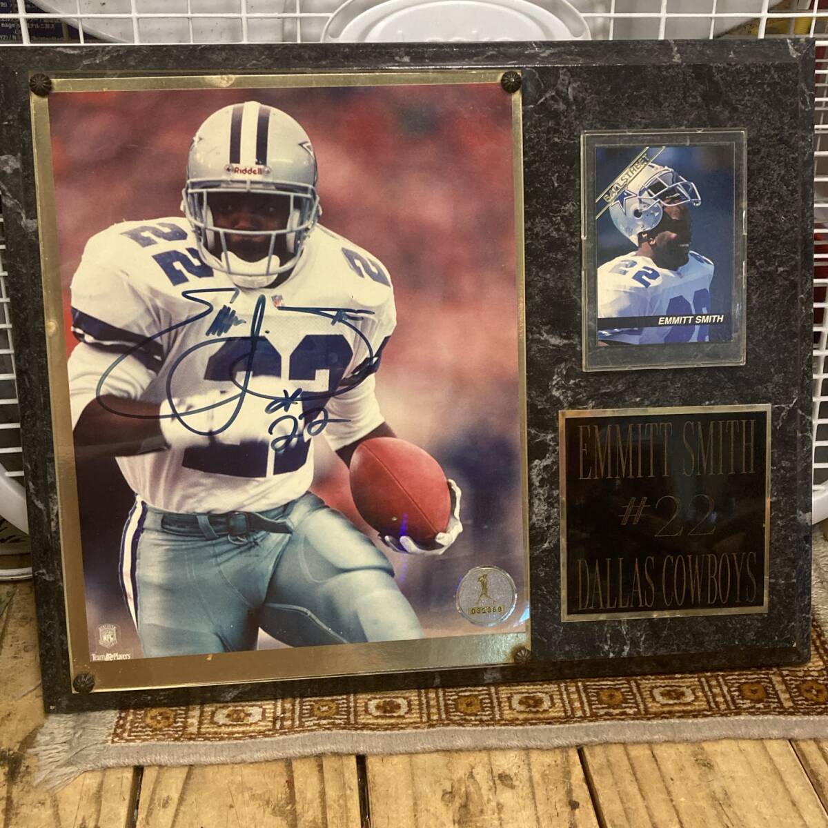 ヴィンテージ★アメリカンフットボール　DALLAS COWBOYS　EMMITT SMITH　ピクチャーパネル★エミット　スミス、ダラスカウボーイズ