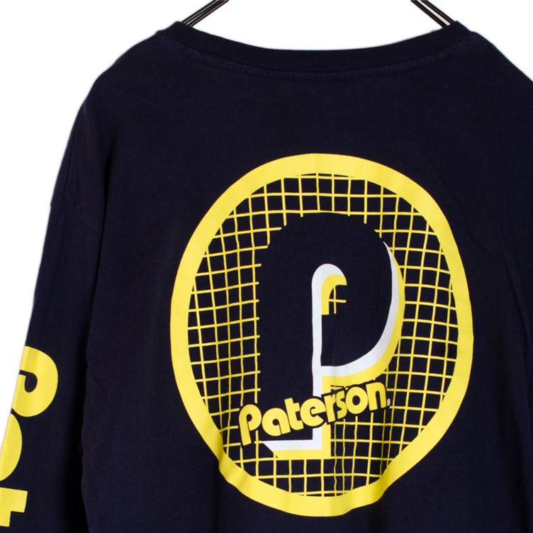 Paterson パターソン Tシャツ 長袖 ロンＴカットソー ロゴプリント ロングスリーブ Sサイズ ネイビー アメカジ スケーター 紺