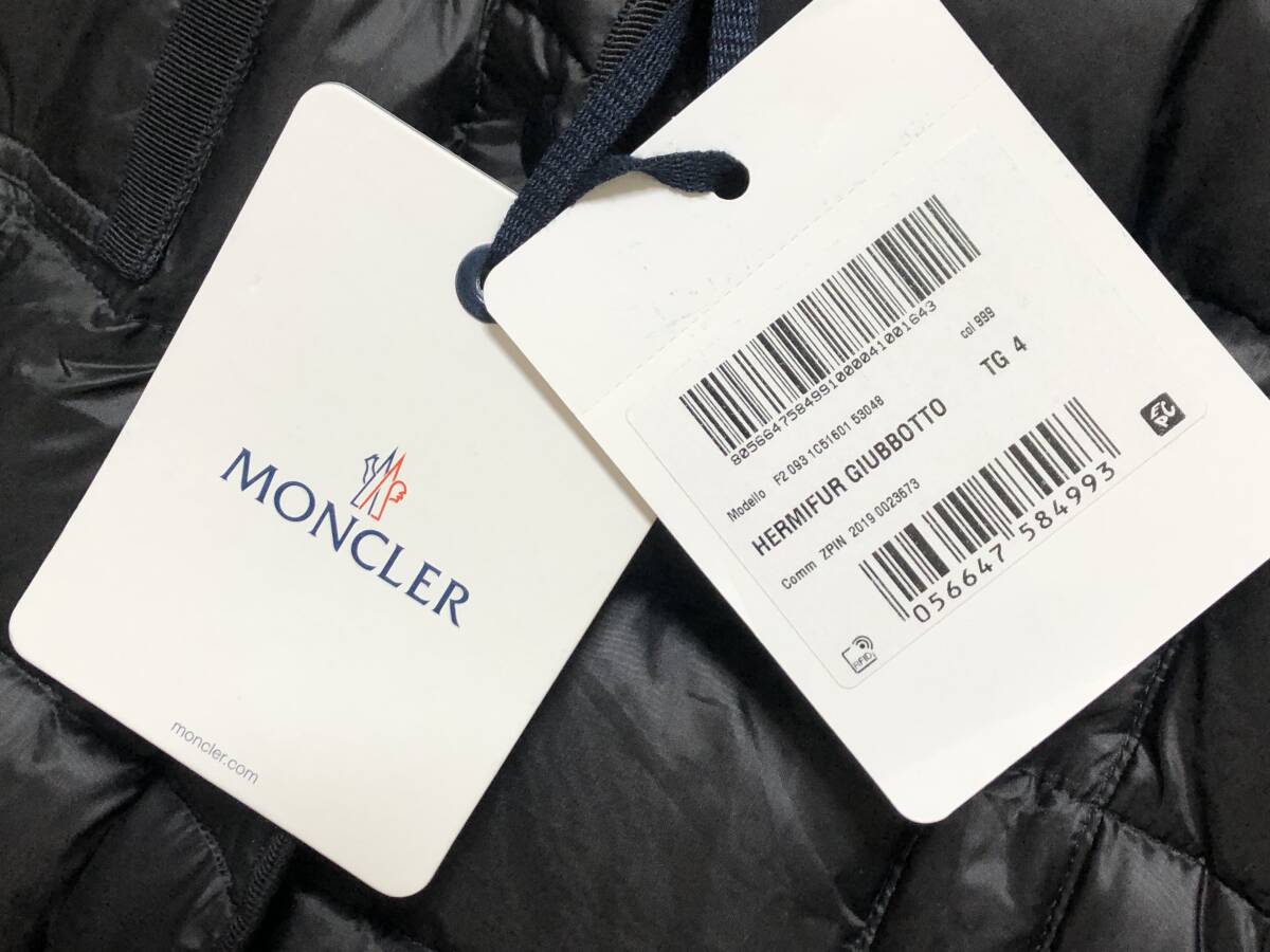 送料無料 未使用 MONCLER HERMIFUR モンクレール エルミファー ブラック 4 ダウンジャケット ダウン コート 正規(guī)品 國內(nèi)定価368500円 ①