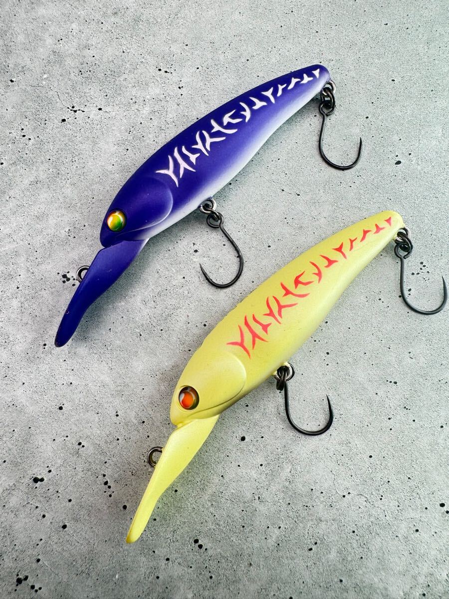 美品2本■ハルシオンシステムHAL■月虫66MD(沈) パープルタイガー/ベージュタイガー　/管釣りエリアトラウトミノーイング/