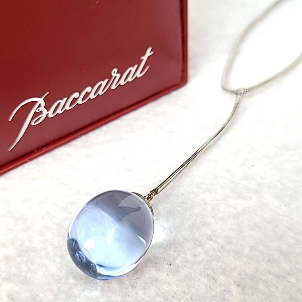 ・極美品・Baccarat バカラ ネックレス ネックレス タンタシオン クリアブルー SV925