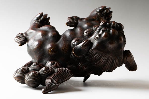 備前焼 唐獅子 置物 時代物 古備前 縁起物 伝統工芸品 興楽園 木村長十郎友敬 獅子 備前焼 置物 縁起物 時代物 古美術