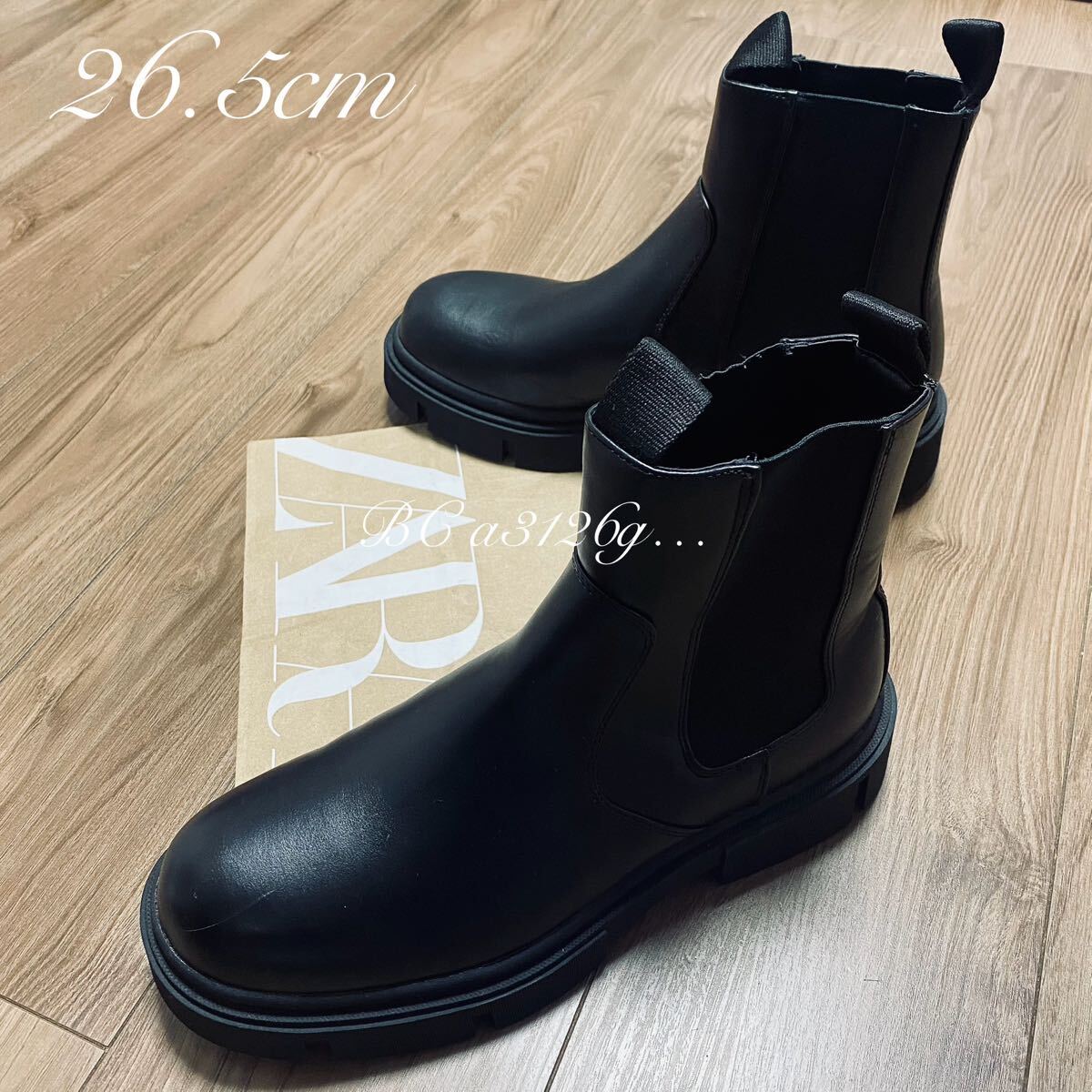 ザラ ZARA てけ チャンキーソールサイドゴアブーツ ブラック 26.0 ザラ ZARA てけ チャンキーソールサイドゴアブーツ ブラック 26.0