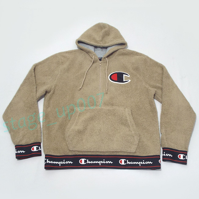 Champion(チャンピオン)/インポート ボア ハーフジップパーカー・シェルパ H/Z プルオーバーフーディ S30074/size2XL(美品)/管SHGQ_画像1