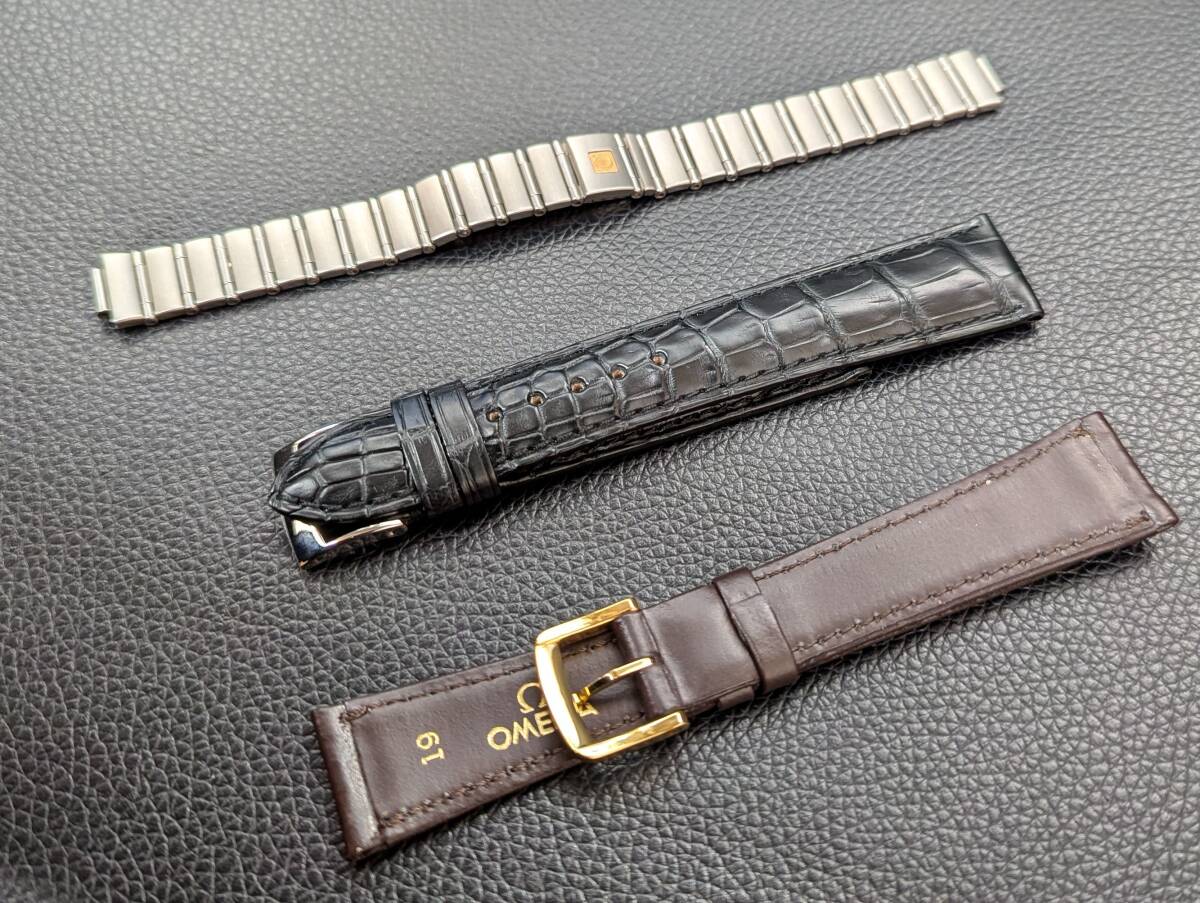 #6138 【美品!!OMEGAベルトセット!!】 コンステレーション 革ベルト 純正品 6553/865