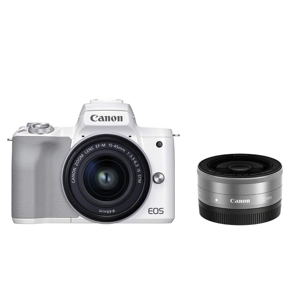 【中古】Canon ミラーレス一眼カメラ EOS Kiss M2 ダブルレンズキット ホワイト KISSM2WH-WLK その他