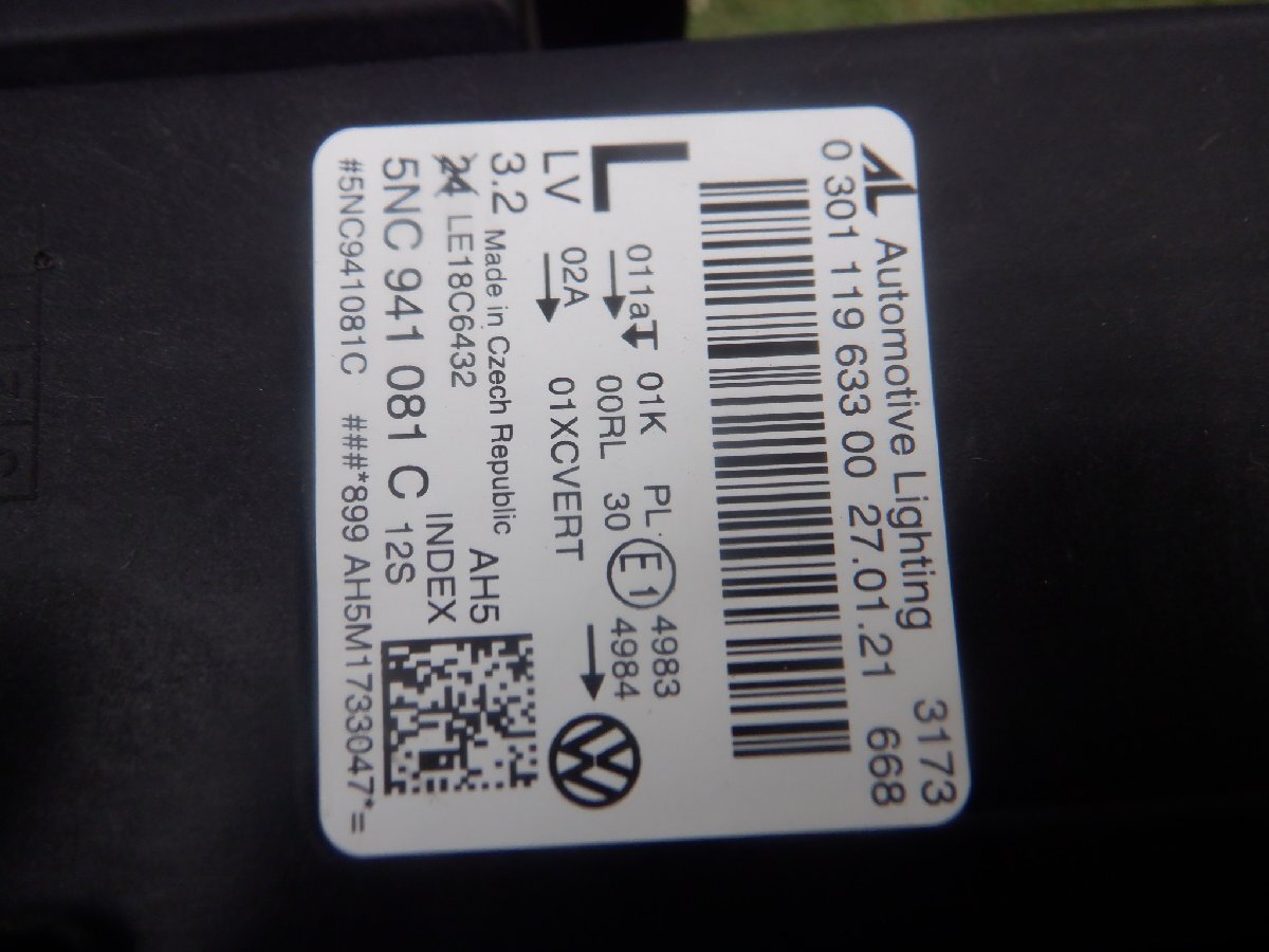 ワーゲン純正 VW 5N ティグアン LED ヘッドライト ヘッドランプ 左側(cè) 助手席 5NC941081C m-24-11-26