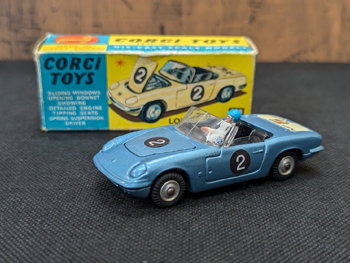長◎M853/当時物/【箱付 CORGI TOYS コーギー　Lotus ロータス Elan エラン S2　318　ライトブルー　全長約9cm】/1円～