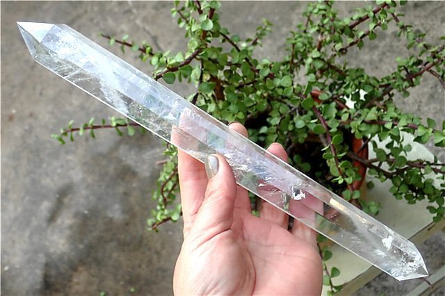 AAA級☆高透明度天然ハーキマーダイヤモンド水晶六角柱179B2-47B97b