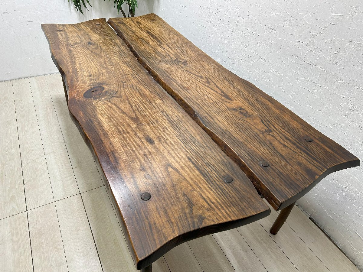 一枚板ダイニングテーブル デザイナーズ家具 一点物 幅206cm 一枚板ダイニングテーブル デザイナーズ家具 一点物 幅206cm