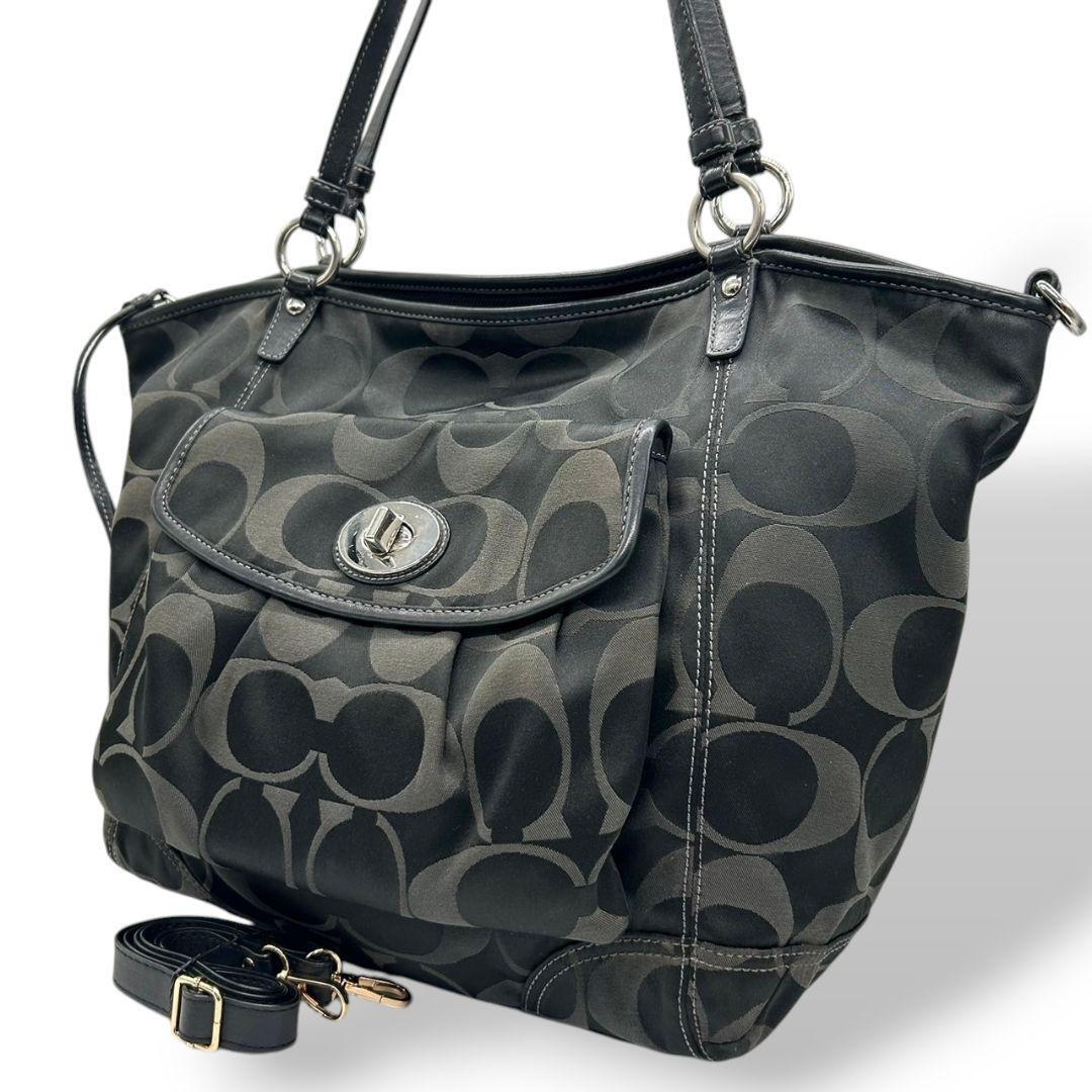 coach コーチ　2way トートバッグ　U15　黒　シグネチャー A4