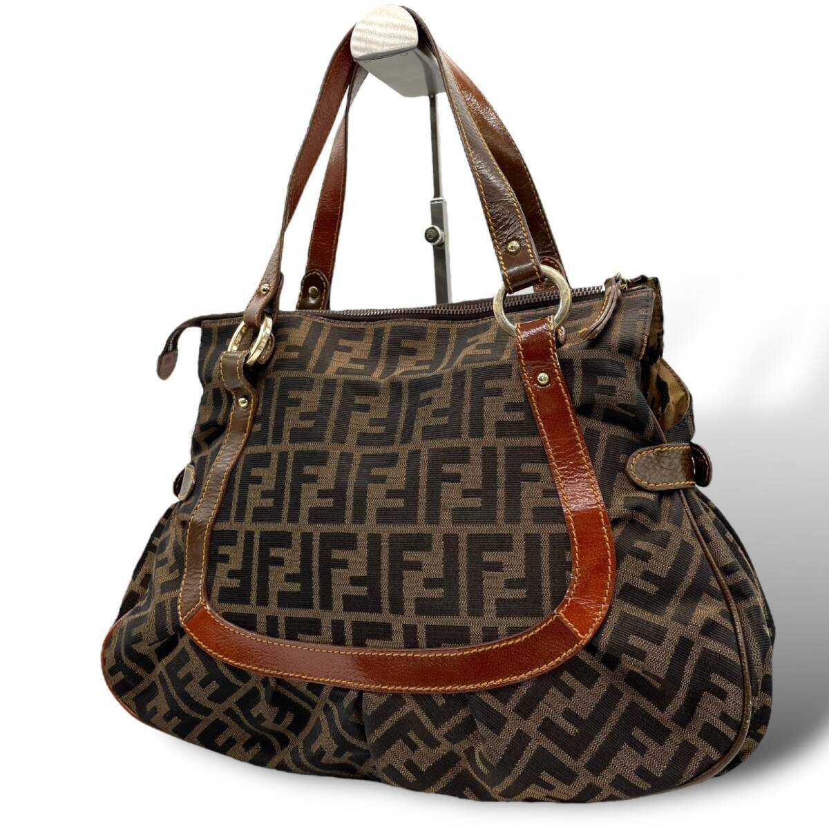 フェンディ FENDI ズッカ柄 トートバッグ 8BR628 ブラウン