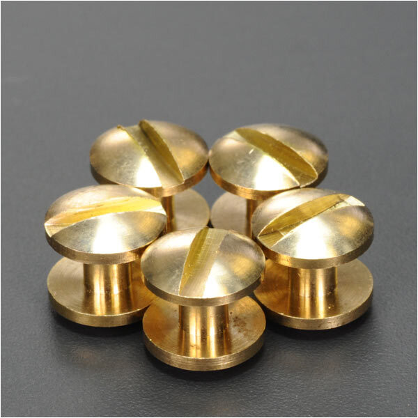 シカゴスクリュー 真鍮 コンチョネジ 穴あき 10mm | 組ネジ コンチョ用ネジ 革細(xì)工 レザークラフト材料 コンチョ制作