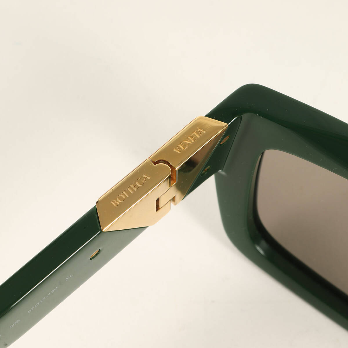 BOTTEGA VENETA ボッテガヴェネタ スクエア セルフレーム サングラス (BV1178S) ダークグリーン 57□17-130 日本制 メガネ ファッション
