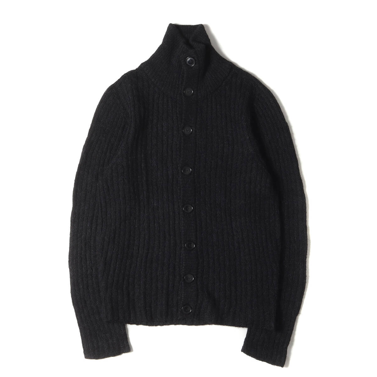 DOLCE&GABBANA ドルチェ&ガッバーナ カーディガン サイズ:46 ハイネック シャギー アルパカニット カーディガン ブラック トップス