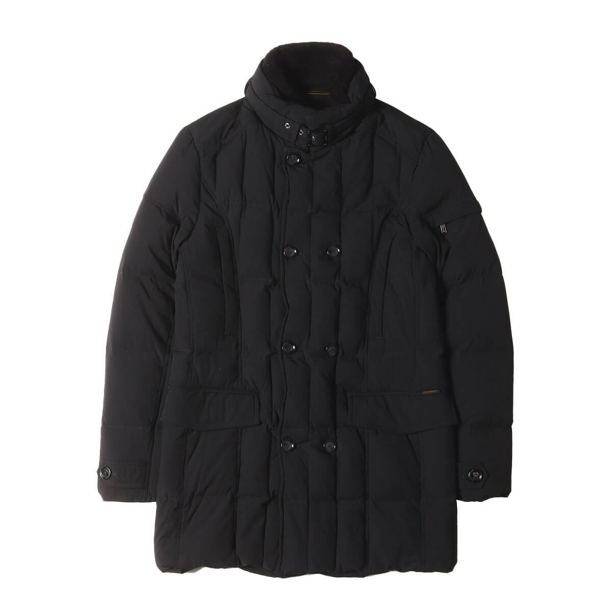 美品 MOORER ムーレー コート サイズ:46 取り外し可能ファーハイネック ストレッチ ナイロン ダウンコート (MORRIS KN1) / ACQUA ブラック