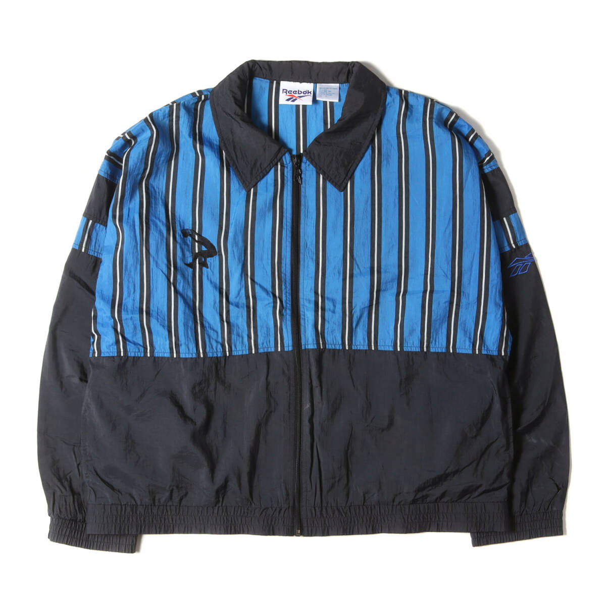 Reebok リーボック ジャケット サイズ:L 90s Shaquille ONeal ストライプ ナイロン ジップ ジャケット シャキール・オニール 90年代