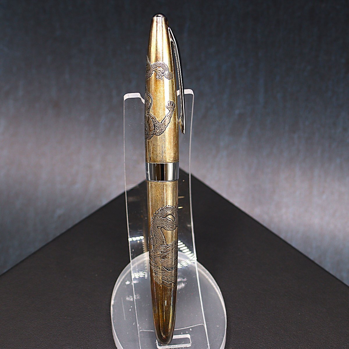 【 E740 】 真作保証品 PILOT製 シルバー製 龍刻装飾 18K-750 Yahoo!オークション - (ペン先18K 750) PILOT パイロット 万年筆