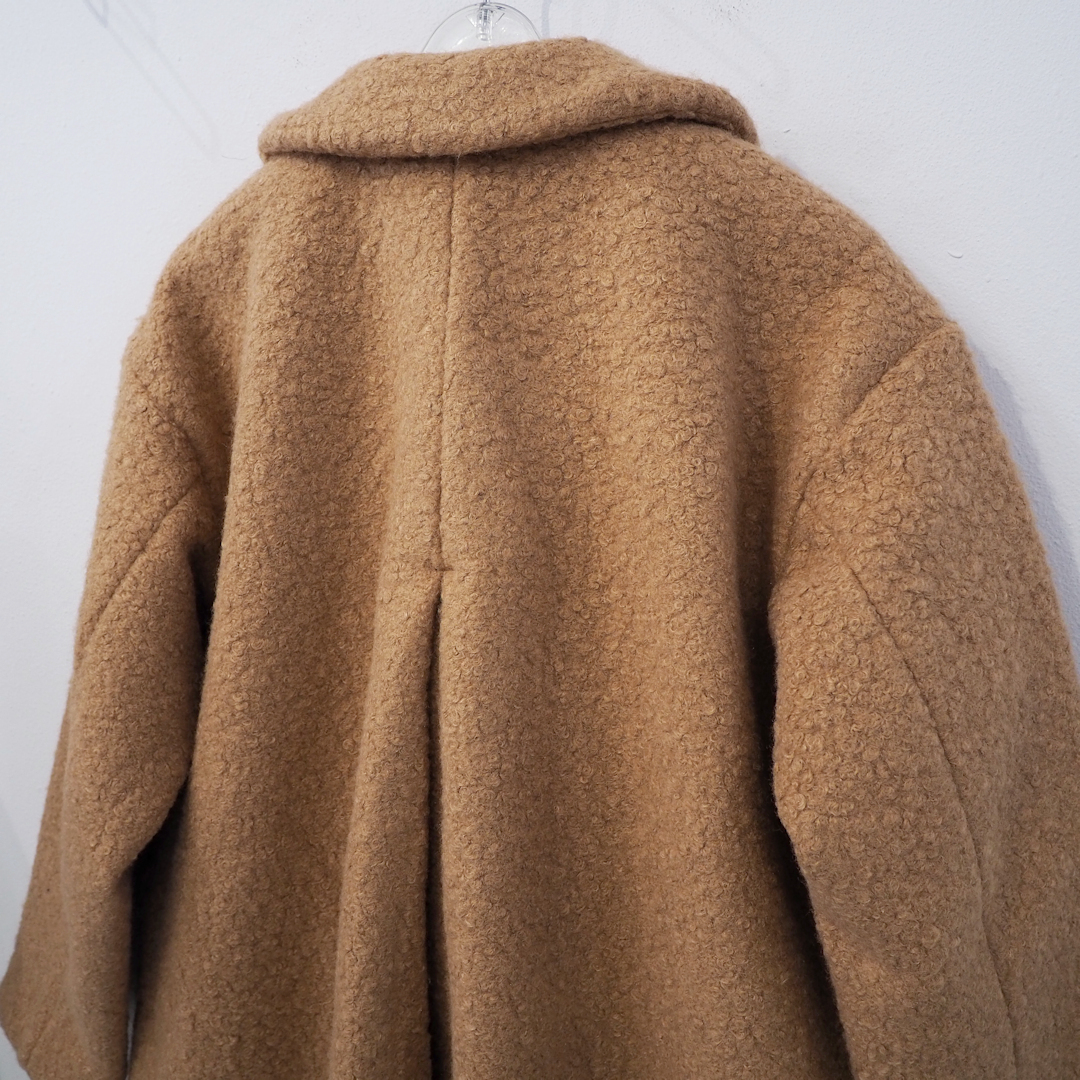 新品 定価14300円 エヘカソポ 極暖 丸襟 コート ベージュ レディース フリー サイズ M L XL レディース ehka sopo ブークレ 丸衿 モコモコ_画像3