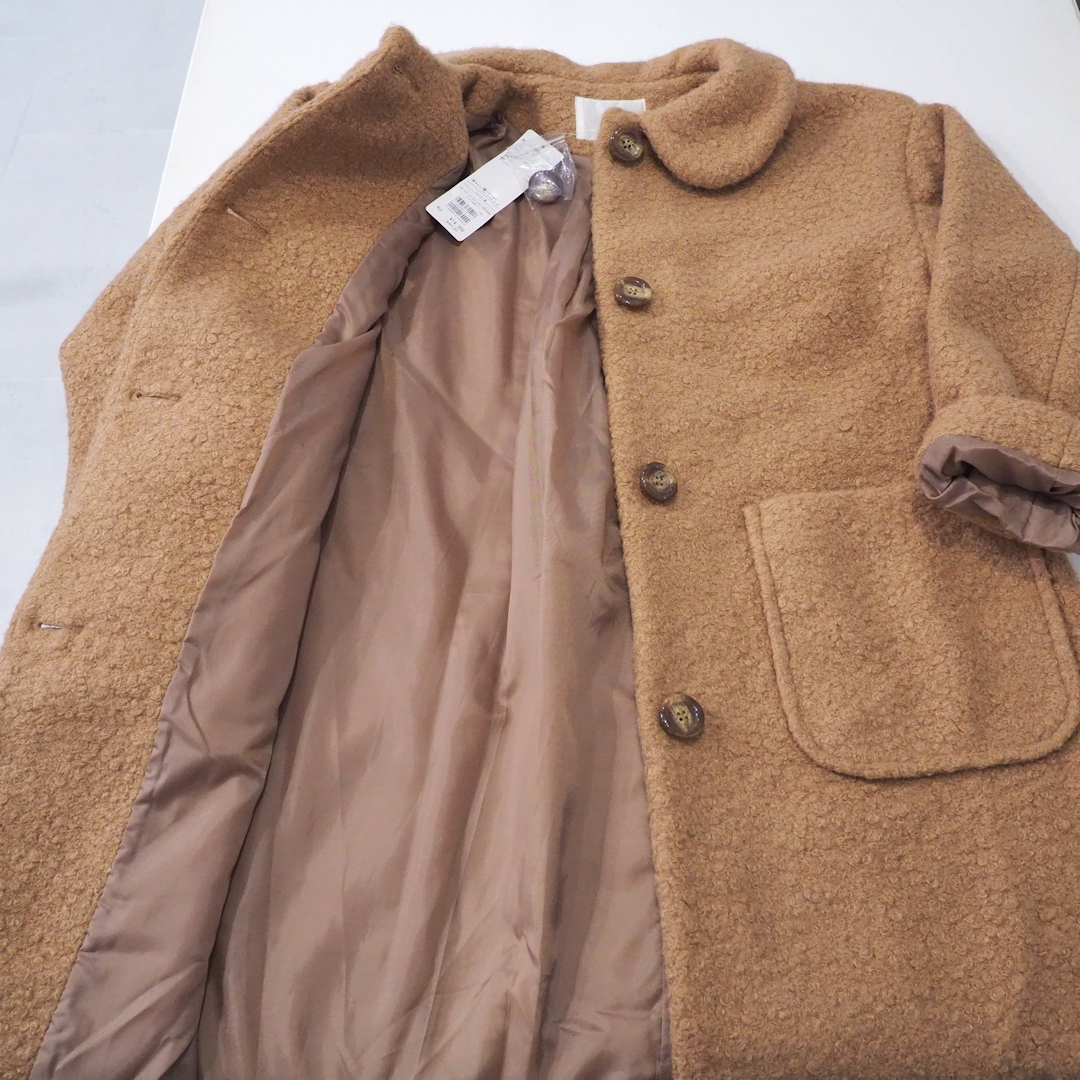 新品 定価14300円 エヘカソポ 極暖 丸襟 コート ベージュ レディース フリー サイズ M L XL レディース ehka sopo ブークレ 丸衿 モコモコ_画像5