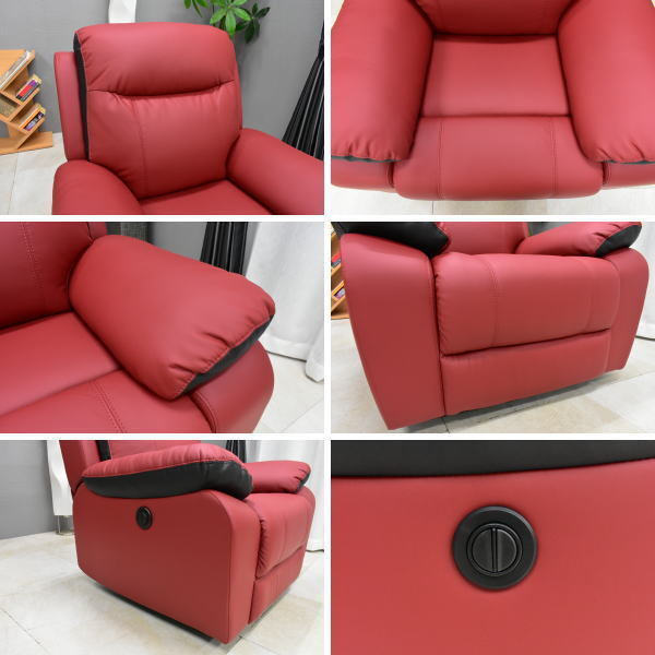 新品】電動ソファ快適リクライニングソファ1人掛けソファー RD 新品】電動ソファ快適リクライニングソファ1人掛けソファー RD