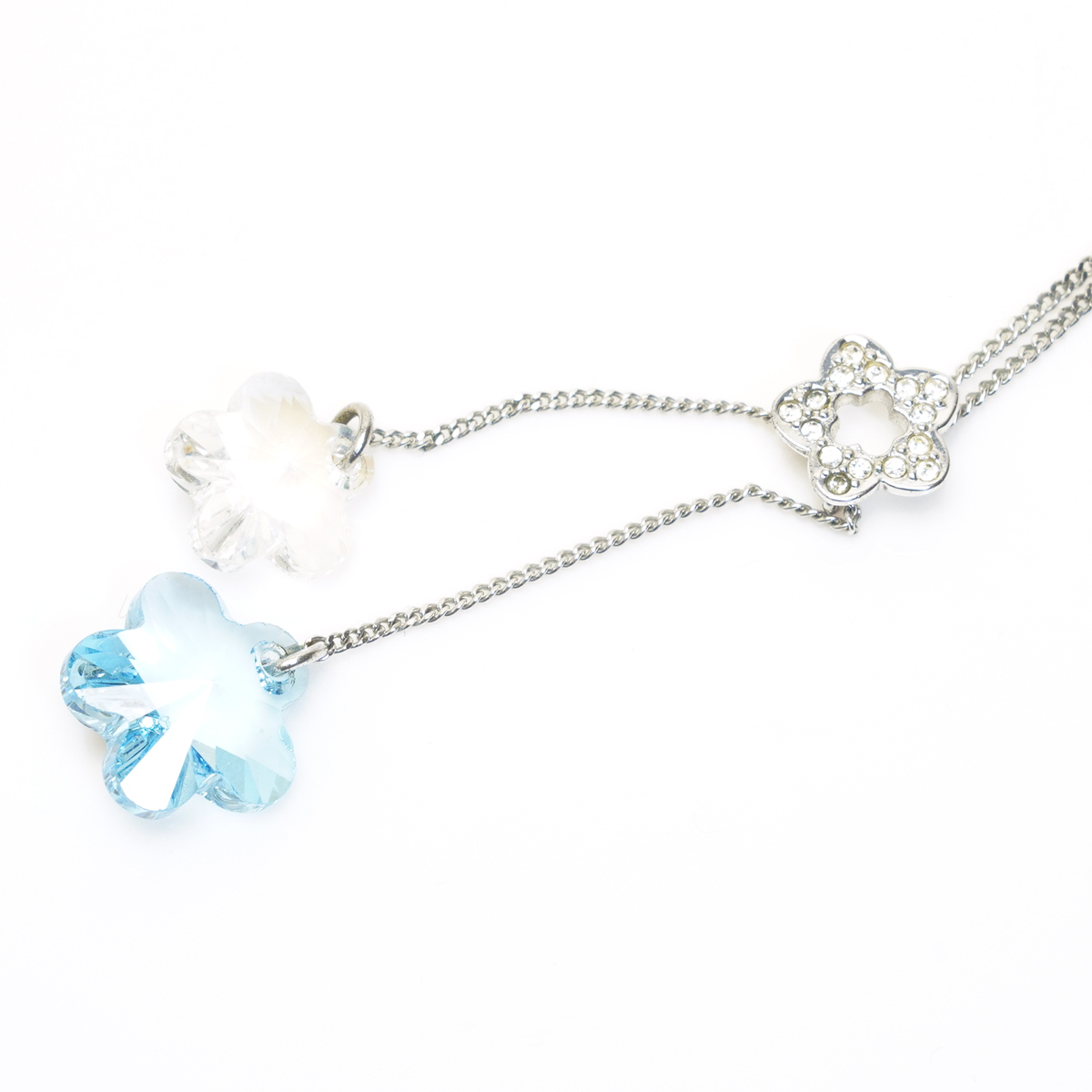 スワロフスキー フラワー スター ネックレス スイング ブルー クリア SWAROVSKI_画像2