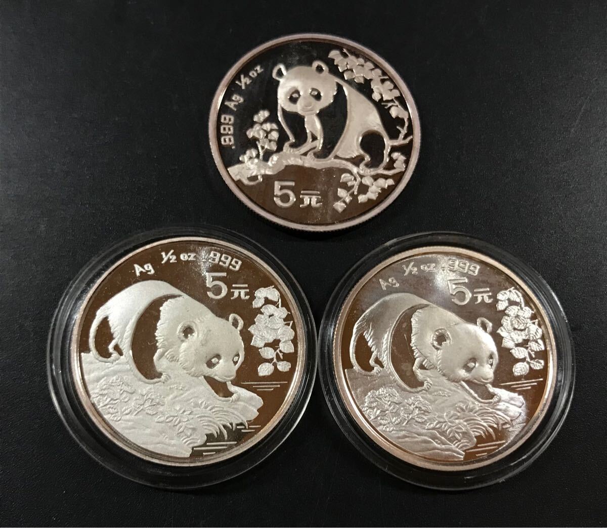 中国パンダ銀貨1994年 5元 ラミネート入 外国銀貨 中国 中華人民共和國 パンダ銀貨 5元 2種類 1993年 1994年