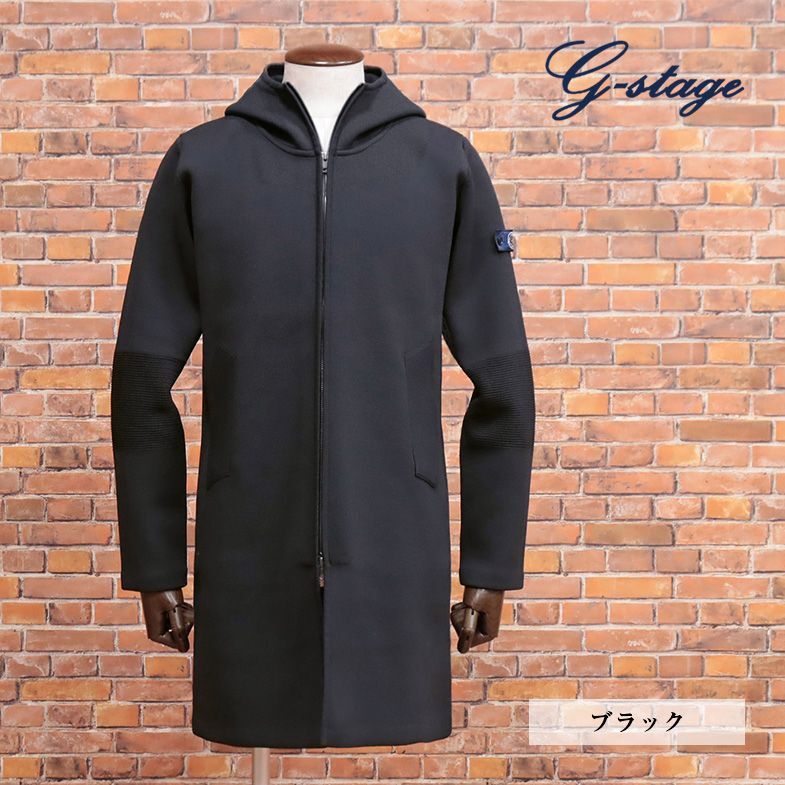 1円/秋冬/g-stage/50サイズ/ニット コート 速乾 耐久 伸縮性◎ リブ編み 無地 ベーシック ロング丈 お洒落 新品/黒/ブラック/je104a/
