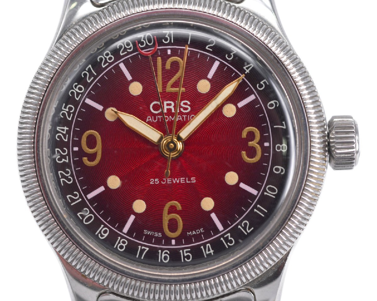 [激レア] 稼働品【ORIS】オリス 7463C ポインターデイト メンズ 36ｍｍ レッドグラデーション文字盤 自動巻 純正ブレス 稼働品 中古品