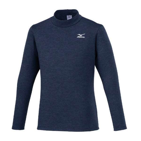 ●送料390円可能商品 ミズノ ゴルフ MIZUNO GOLF 新品 メンズ 裏起毛 長袖 ハイネック シャツ 紺 Mサイズ[K2JAB550801N-M]一 三 壱★QWER