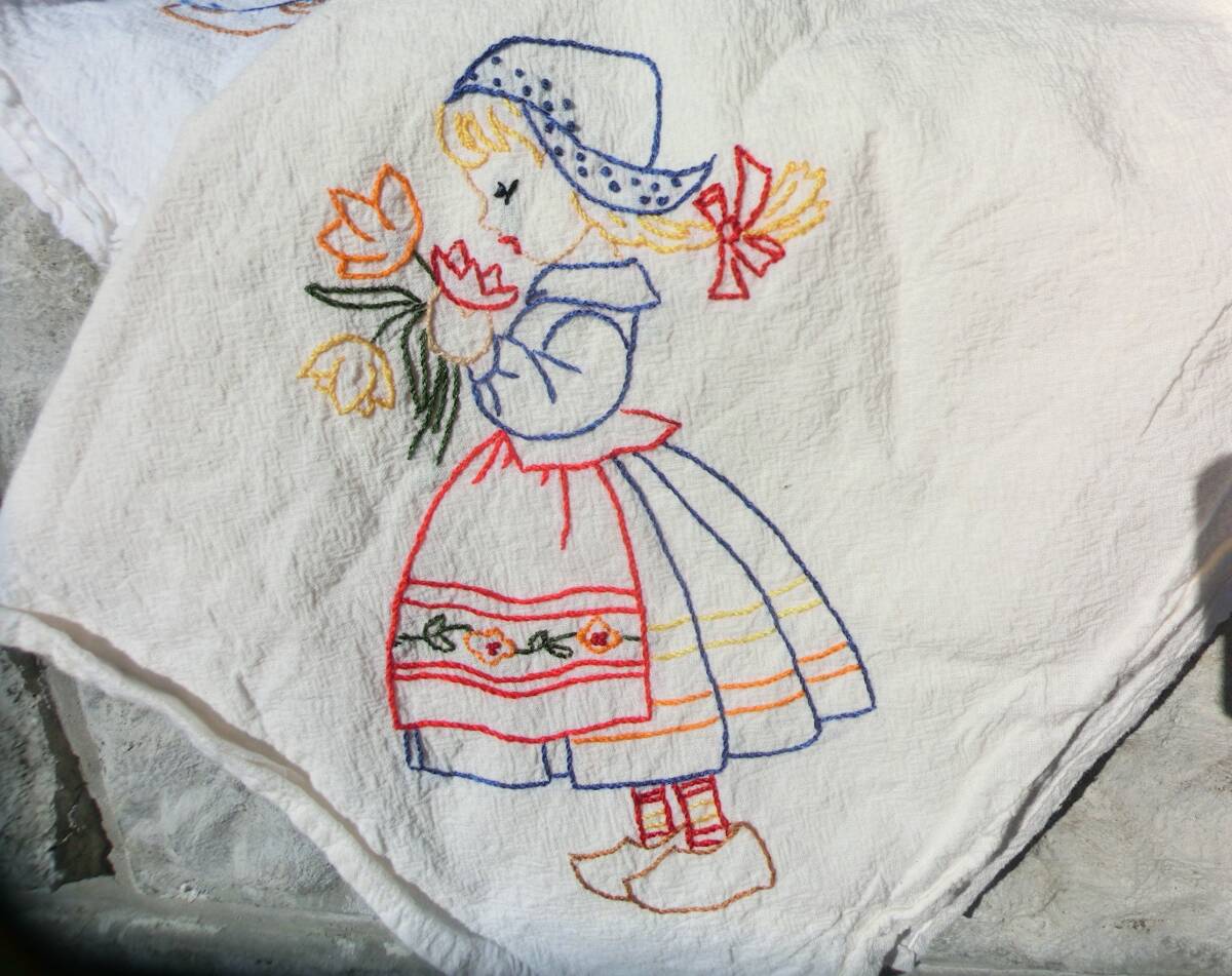 Vintage вышивка Cross неотбеленная ткань девочка Vintage вышивка Cross неотбеленная ткань девочка