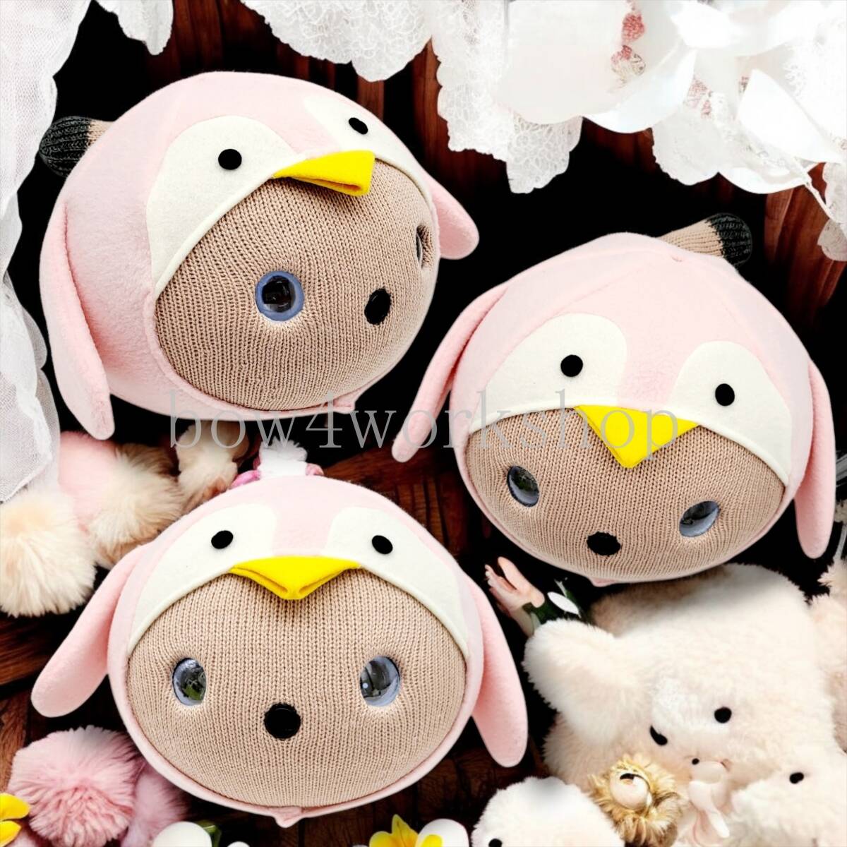 NICOBO(ニコボ)の服ハンドメイド ンギンちゃんの服(ピンク NICOBO(ニコボ)の服ハンドメイド ンギンちゃんの服(ピンク