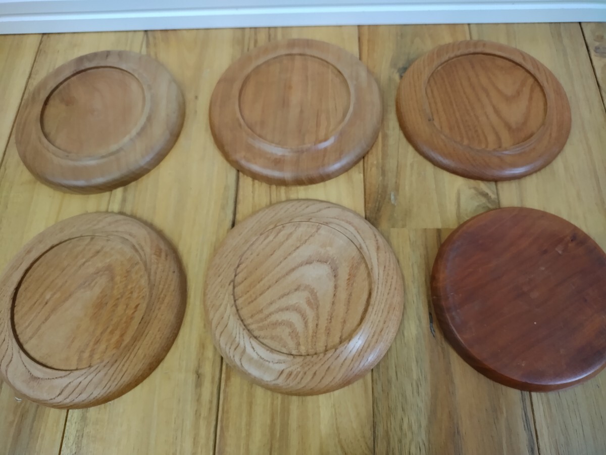 きよし作★色々★ ハンドメイド茶托  木製 6客 煎茶道具 無垢 天然木 自然 プレート 小皿 丸皿_画像6