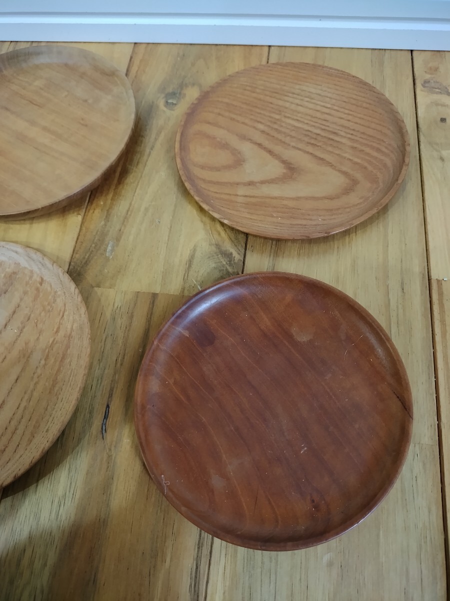 きよし作★色々★ ハンドメイド茶托  木製 6客 煎茶道具 無垢 天然木 自然 プレート 小皿 丸皿_画像4