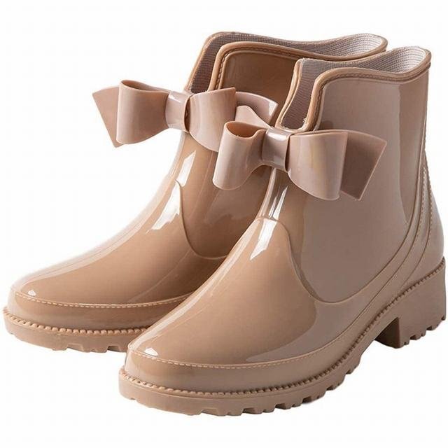  rain shoes lady's lady's shoes is ikatto water-repellent . slide sole futoshi heel outdoor work stylish beige 24cm