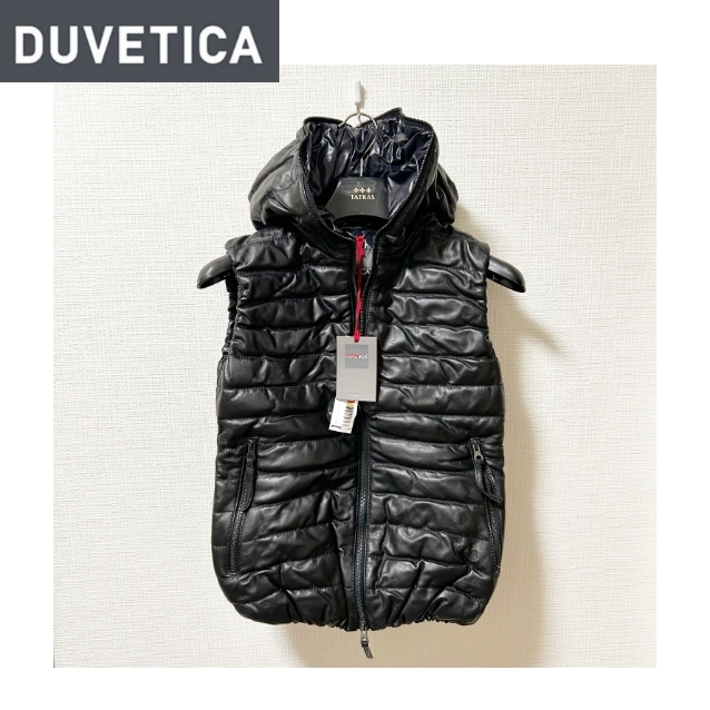 ◆正規品新品◆デュベティカ DUVETICA　ダウンベスト　レザー黒BLACK