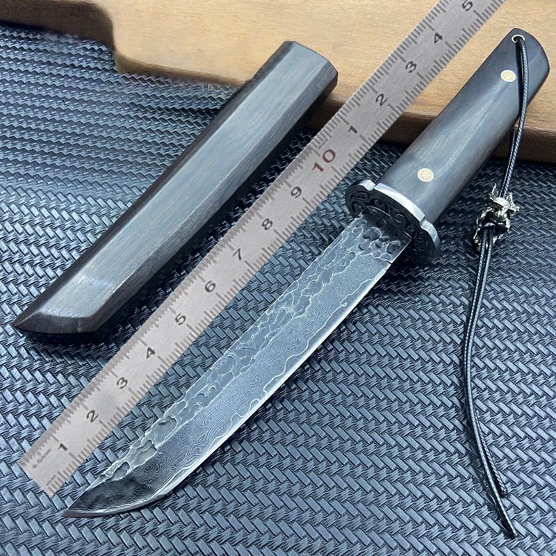 激安単価で 62HRC VG10 フルーツ 脇差 和式短刀 全長28cm ダマスカス鋼 その他