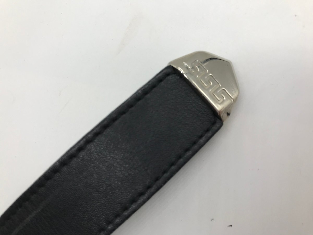 ■【YS-1】 ジャンニ?ヴェルサーチ GIANNI VERSACE ベルト ■ 本革 黒系 バックル分離不可 3穴 全長83cm 幅2,8cm 【同梱可能商品】K