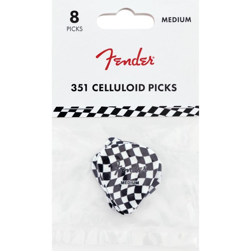 Fender 351 Celluloid Picks, Checkerboard, (8) ピック (フェンダー)